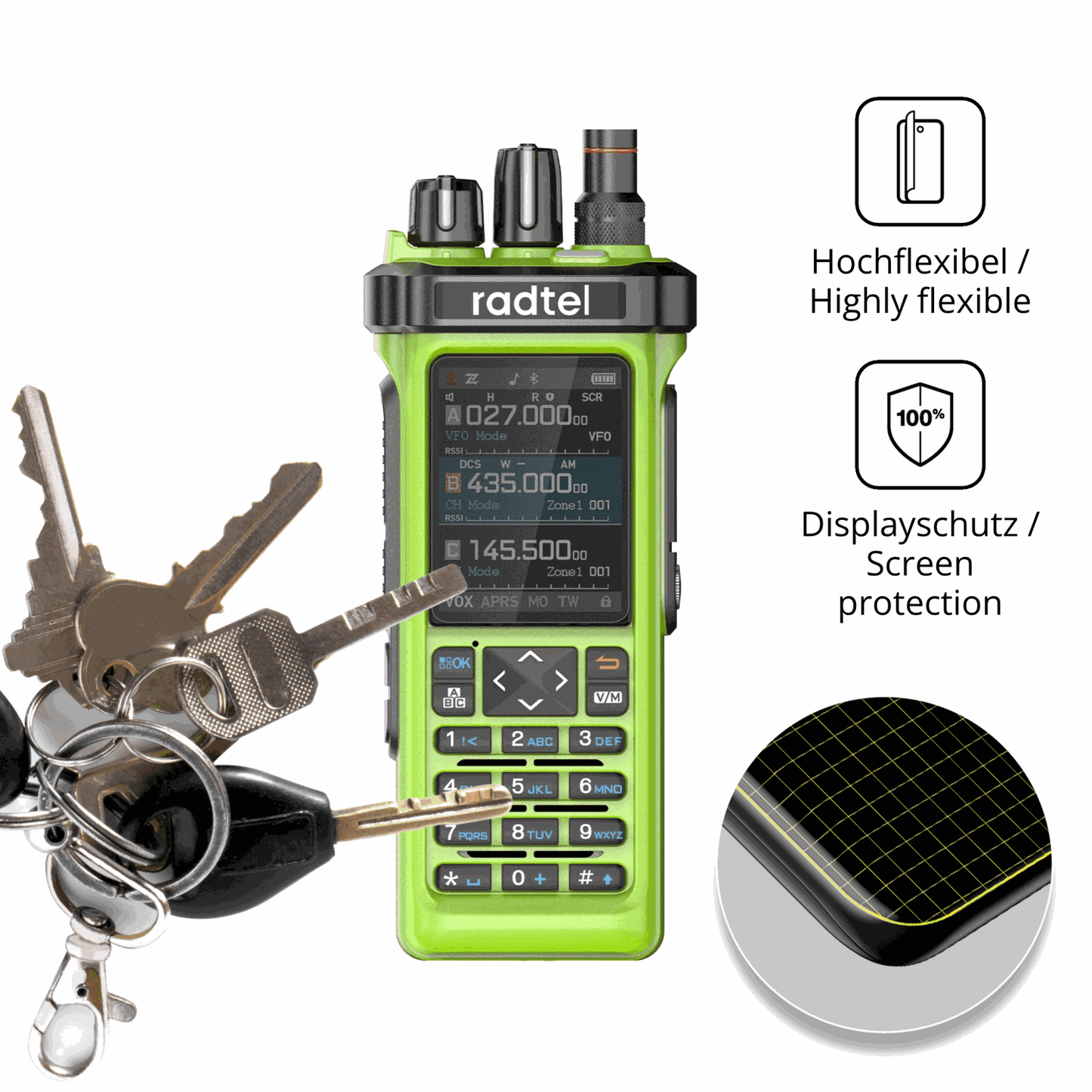 Blickschutzfolie für Radtel RT-950 Pro matt Schutzfolie Privacy