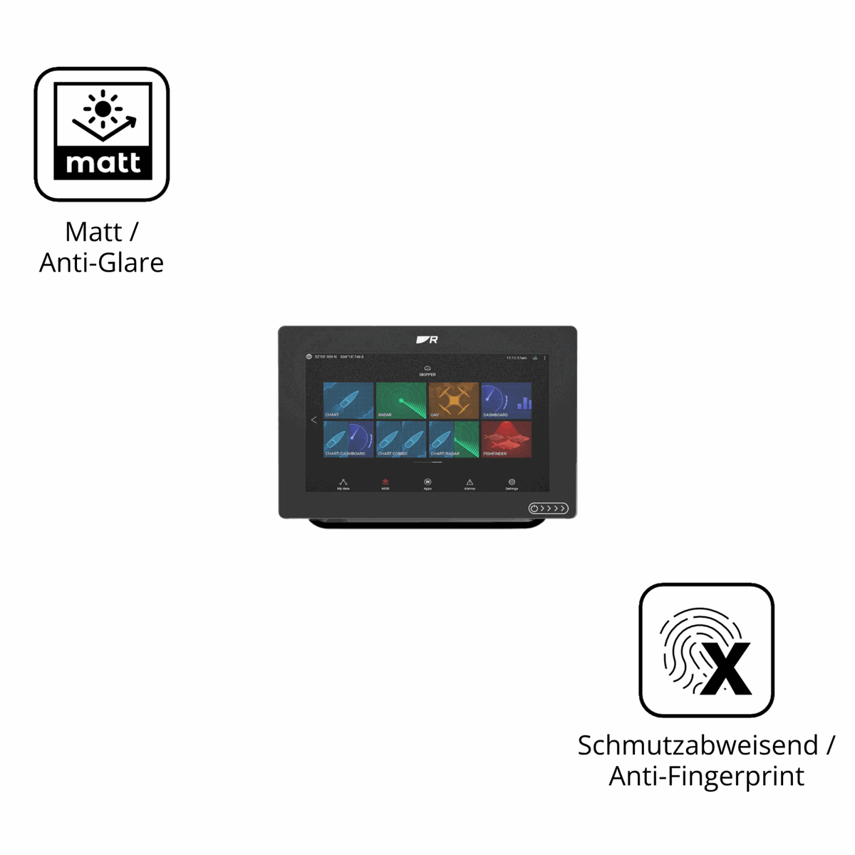 2x Schutzfolie matt für Raymarine Axiom+ 9 Display-Schutzfolie