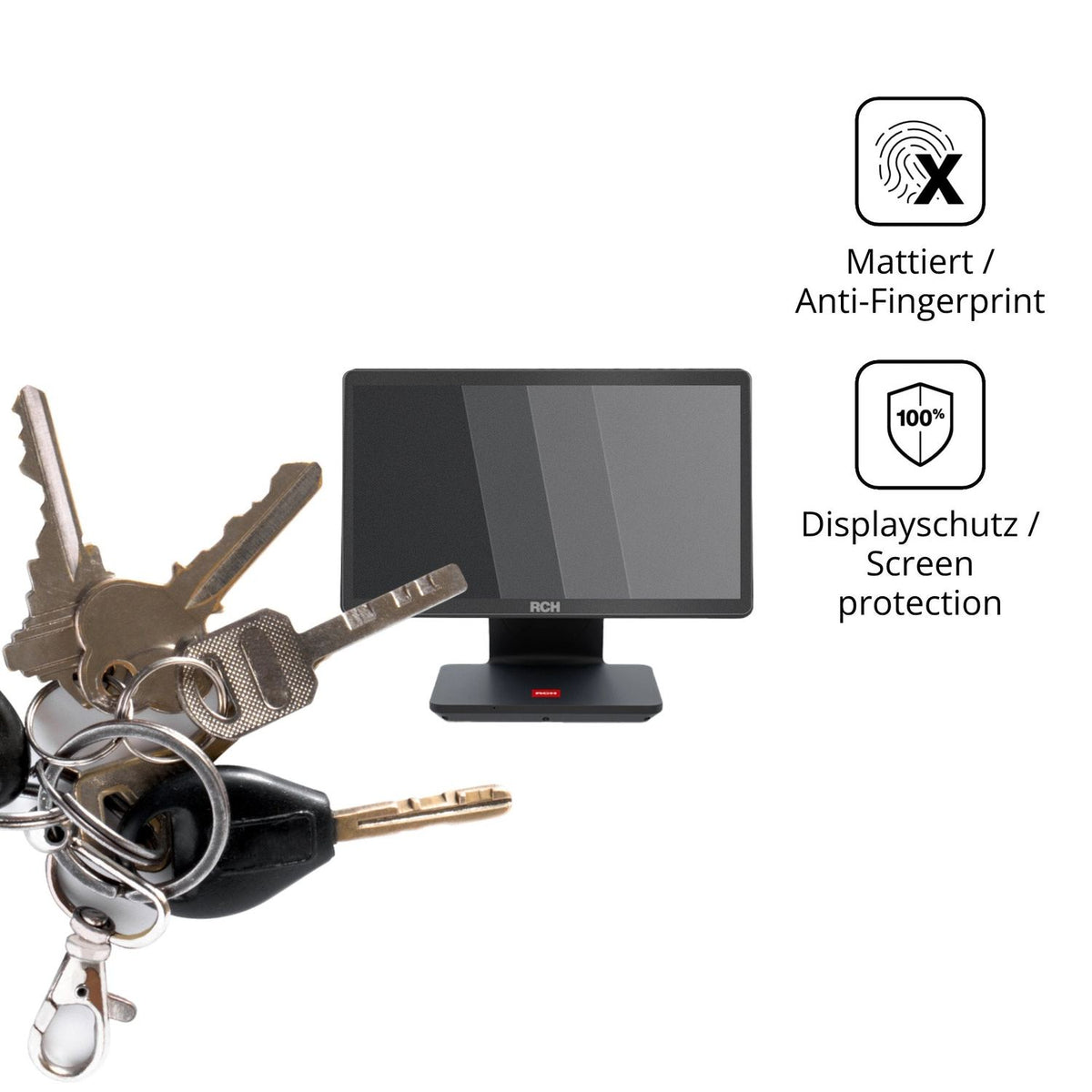 dipos Displayschutz für RCH AT15 Slim, mattierte Oberfläche, Blickschutzfilter und perfekter Passform