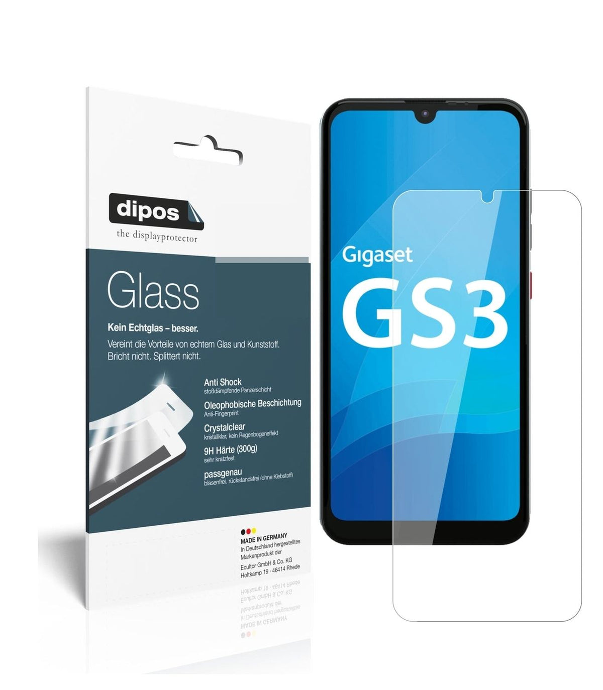 1x 9H Schutzfolie für Gigaset GS3 Panzerfolie