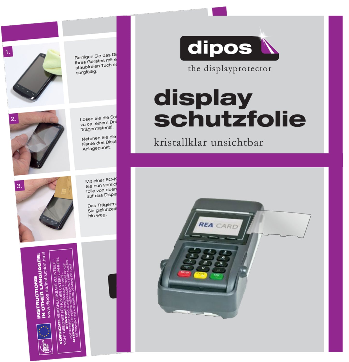 1x Schutzfolie klar für REA CARD T7 flex Display-Schutzfolie