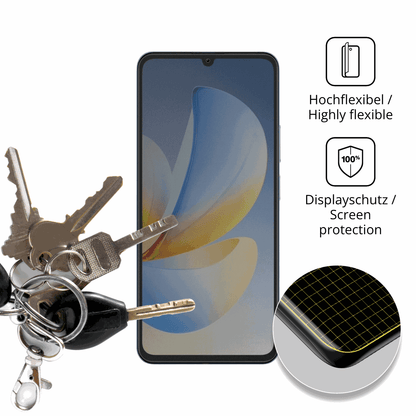 dipos Displayschutz für Realme P4 Lite, mit Blickschutzfilter und perfekter Passform auch für die Rundungen
