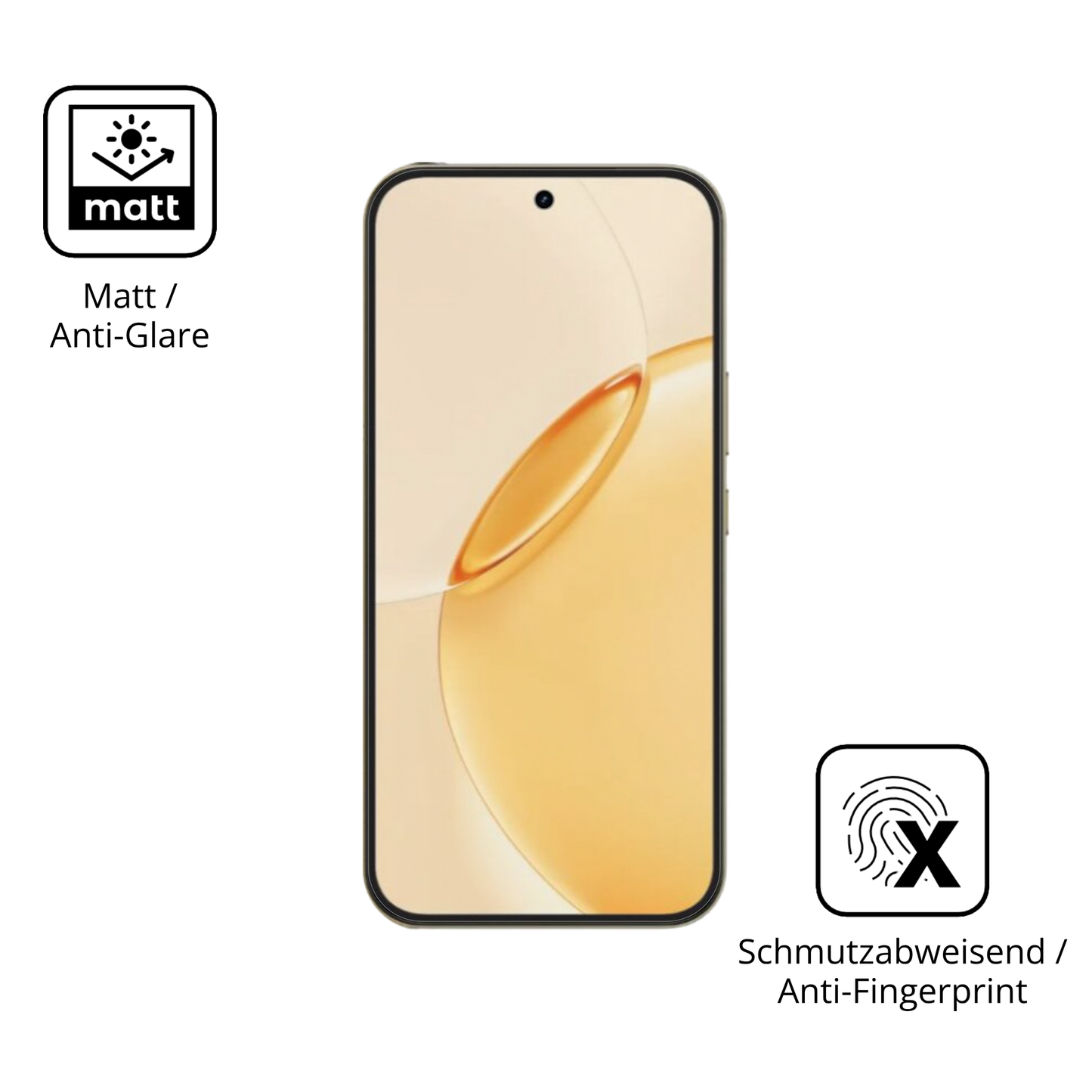 Dünne und entspiegelnde Folie passend zugeschnitten für Realme 16 Pro 5G