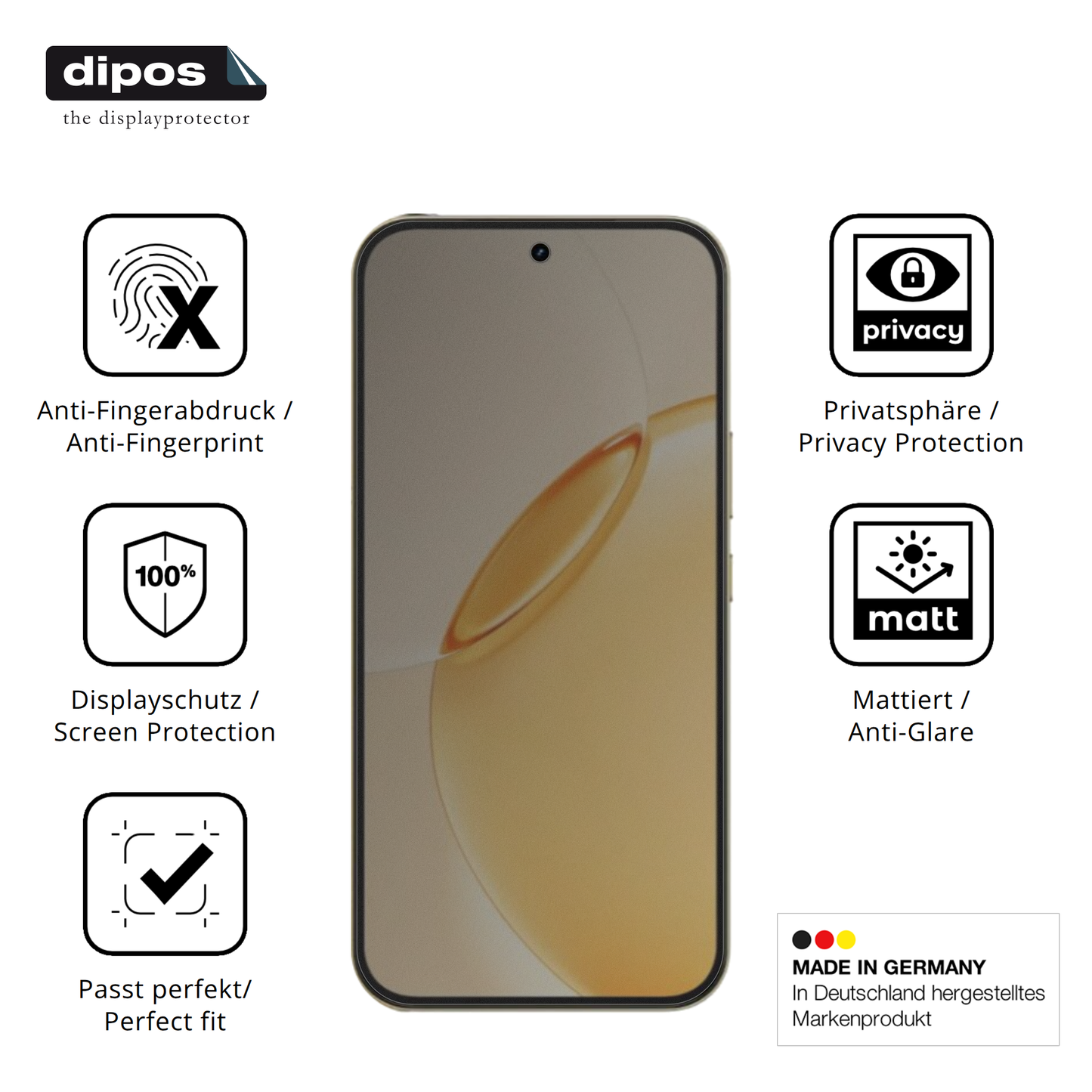 Privatsphäre-Schutz durch Sichtschutz-Folie passend zugeschnitten für Realme 16 Pro 5G
