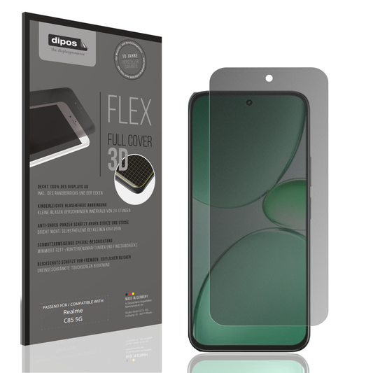 Blickschutzfolie von dipos passend für realmec85 5g, 100% Displayabdeckung und blasenfreie Montage