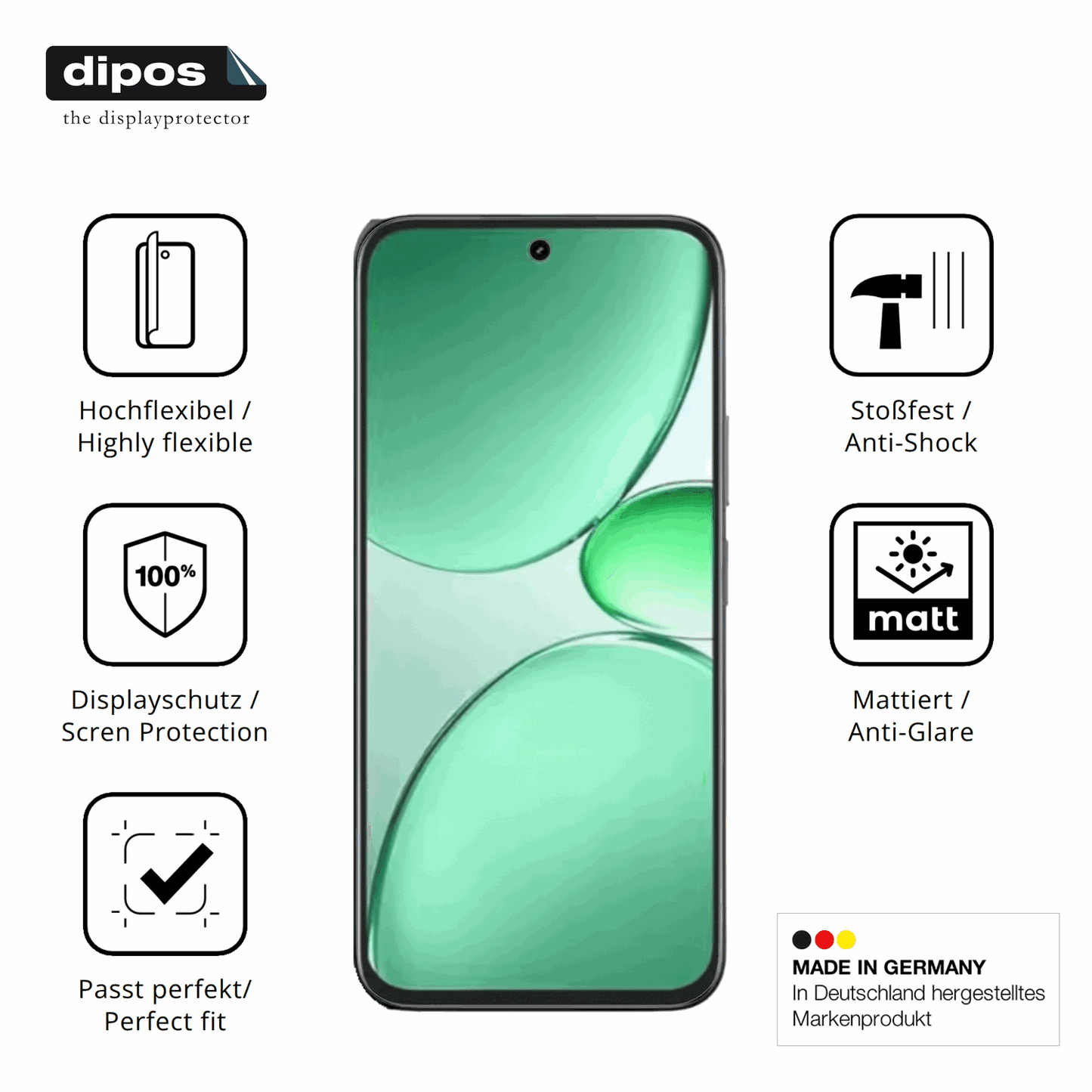 Displayschutz hergestellt in Deutschland, höchste Qualität made in Germany