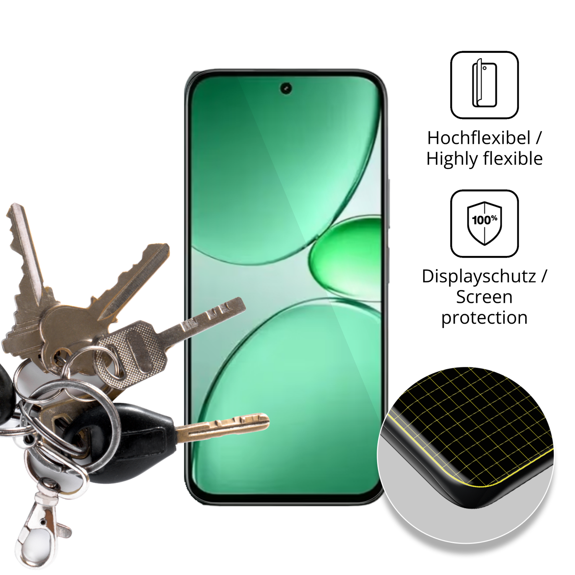 dipos Displayschutz für realmec85 pro, transparente Oberfläche, geringe Dicke und perfekte Passform