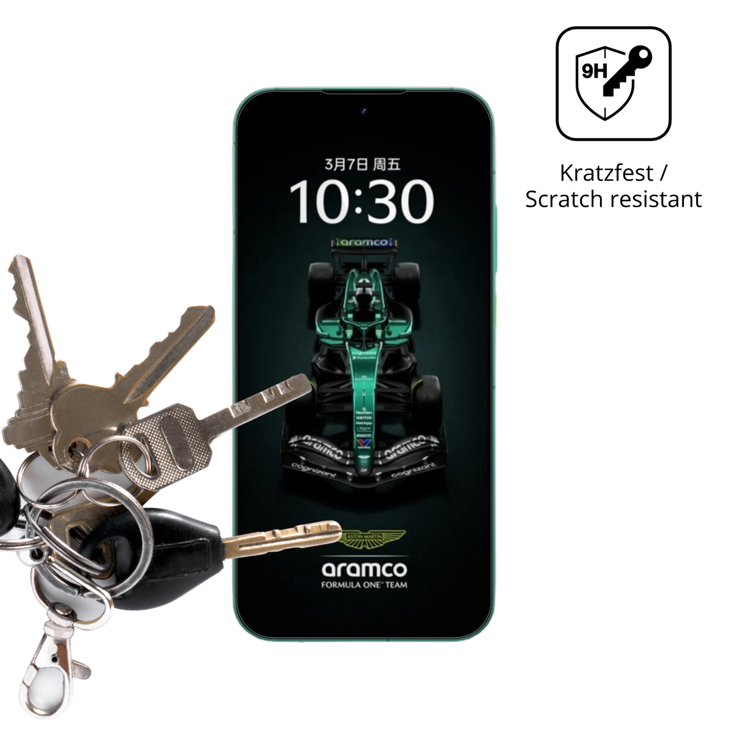 dipos Displayschutz für realmegt8 pro aston martin, transparente Oberfläche, perfekte Passform auch für die Rundungen