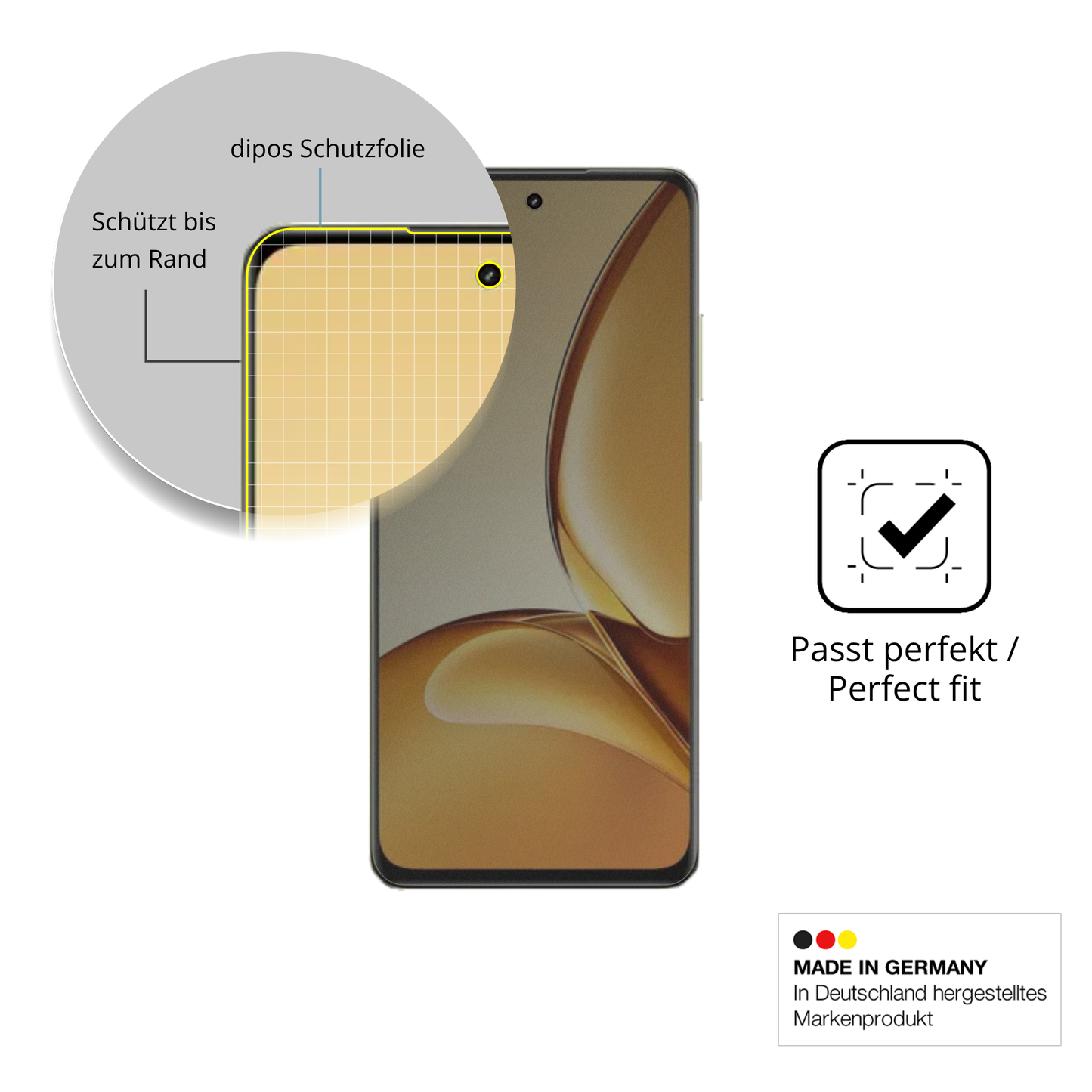 Schutz gegen Kratzer auf dem Realme Narzo 90 Pro 5G Glas durch Schlüssel, Stöße gegen die Tischkante oder Stürze