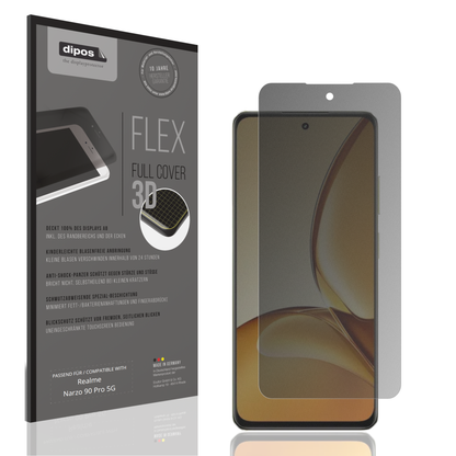 Blickschutzfolie von dipos passend für Realme Narzo 90 Pro 5G, 100% Displayabdeckung und blasenfreie Montage