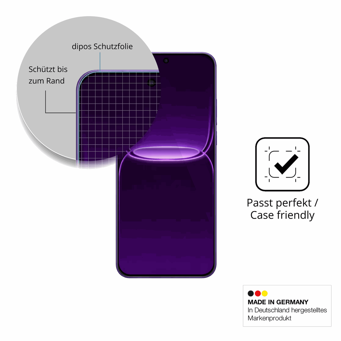 Besonders flexibler Displayschutz mit Anti-Shock-Schicht im Materialmix