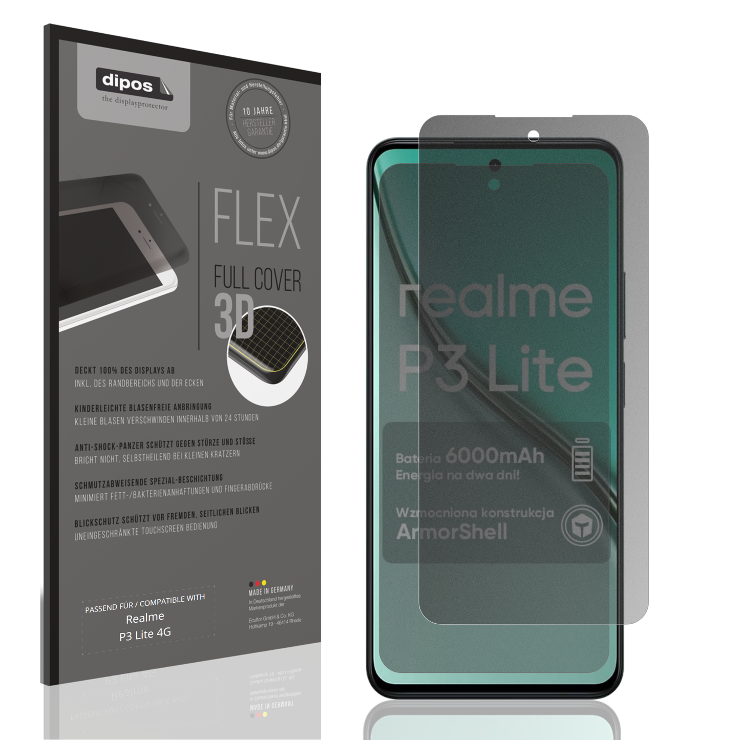 Full Cover Privacy Blickschutzfolie für Realme P3 Lite 4G