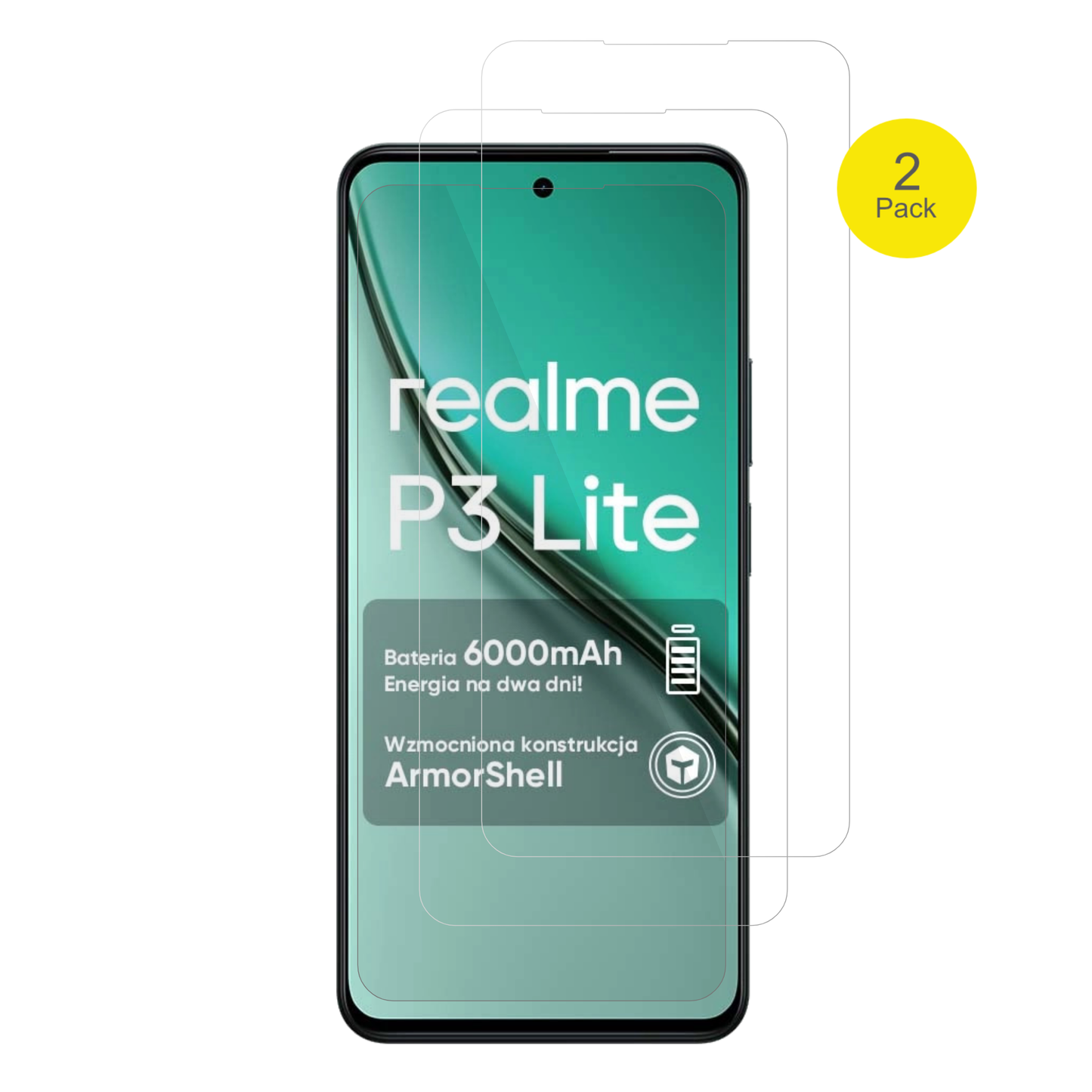 2x 3D Full Cover Schutzfolie für Realme P3 Lite 4G
