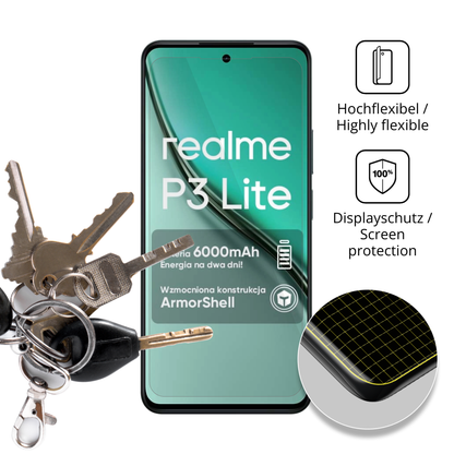 2x 3D Full Cover Schutzfolie für Realme P3 Lite 4G