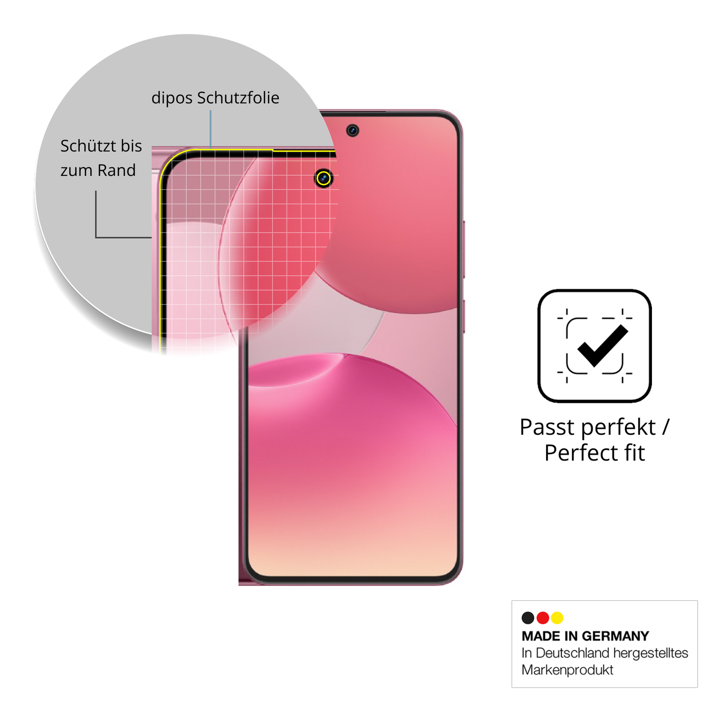Besonders flexibler Displayschutz mit Anti-Shock-Schicht im Materialmix
