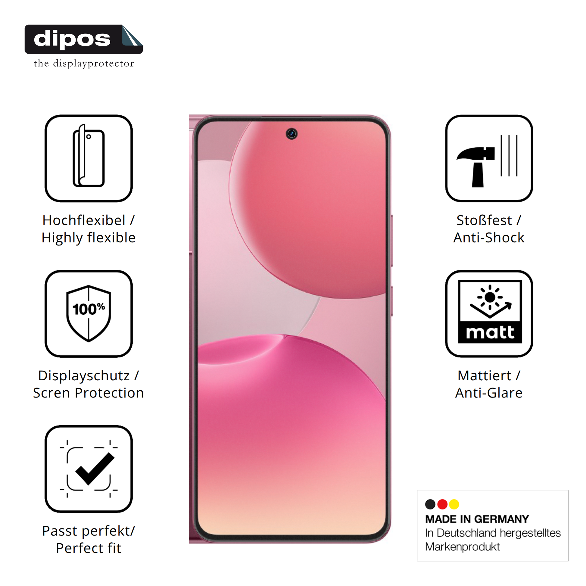 Displayschutz hergestellt in Deutschland, höchste Qualität made in Germany
