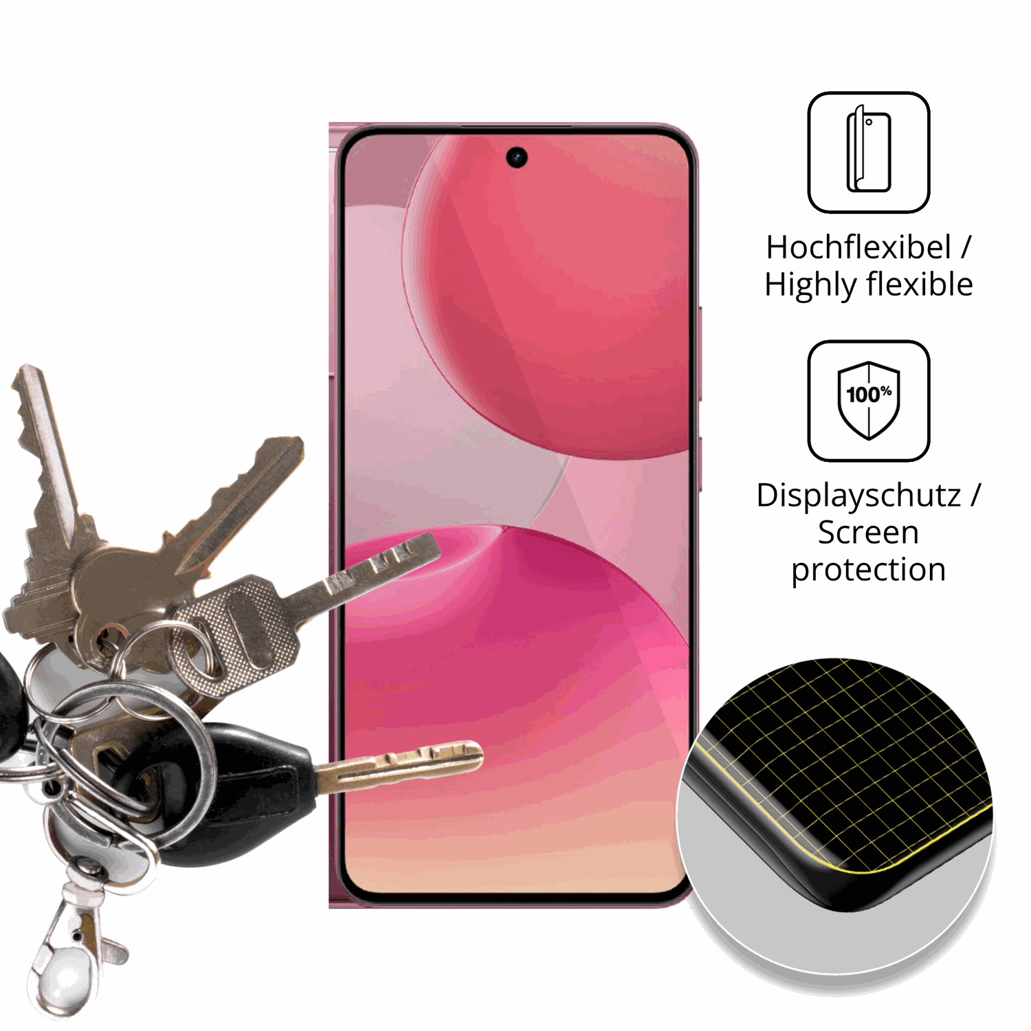 dipos Displayschutz für realme P4, transparente Oberfläche, geringe Dicke und perfekte Passform