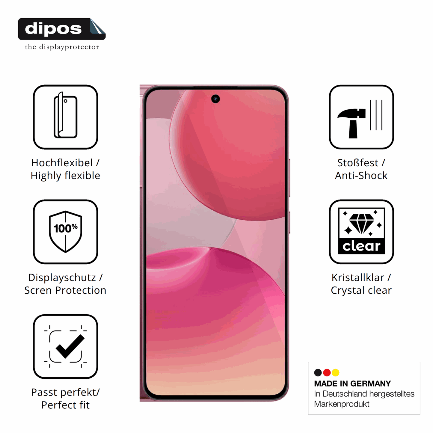 Displayschutz hergestellt in Deutschland, höchste Qualität made in Germany