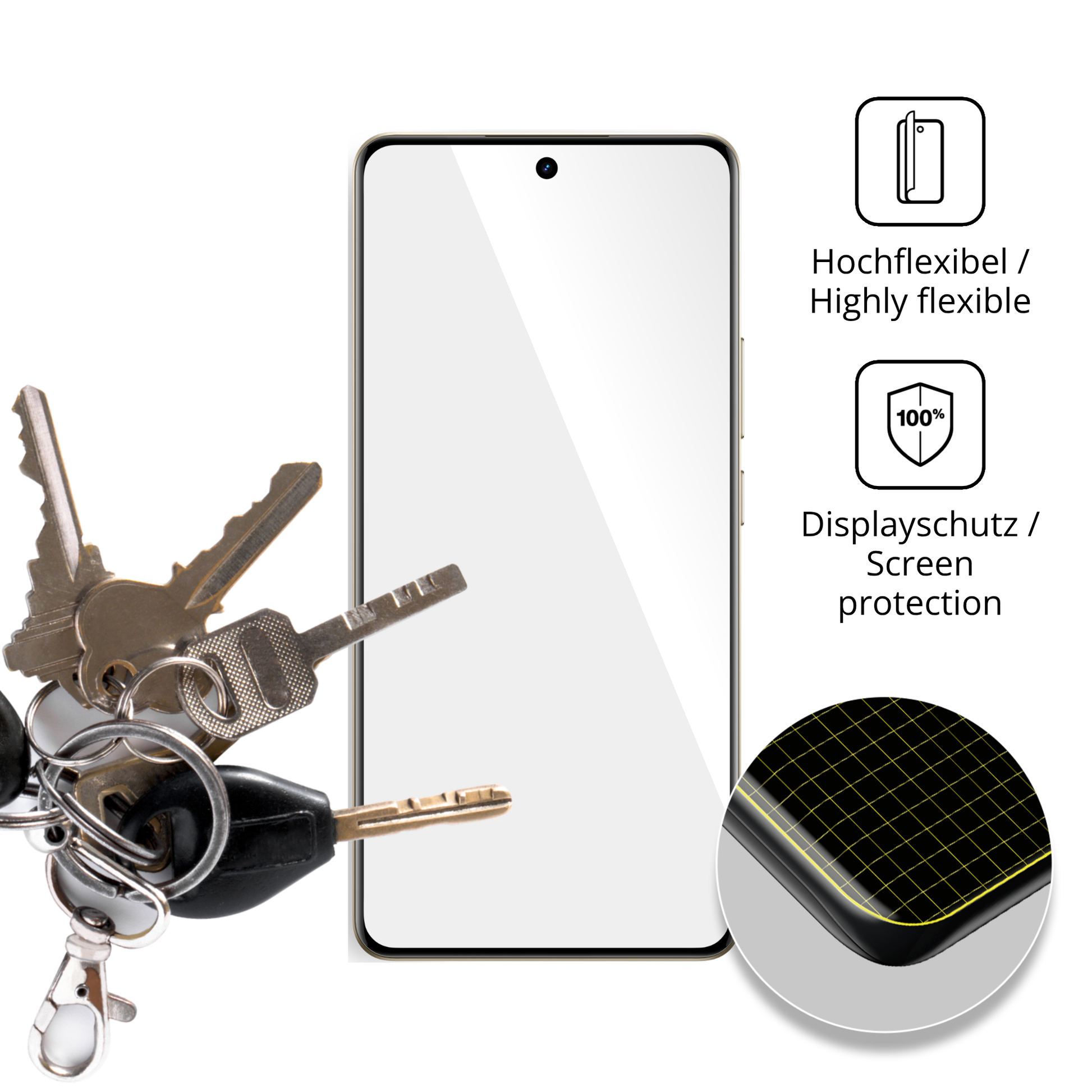 dipos Displayschutz für Realme P4 Pro, transparente Oberfläche, geringe Dicke und perfekte Passform