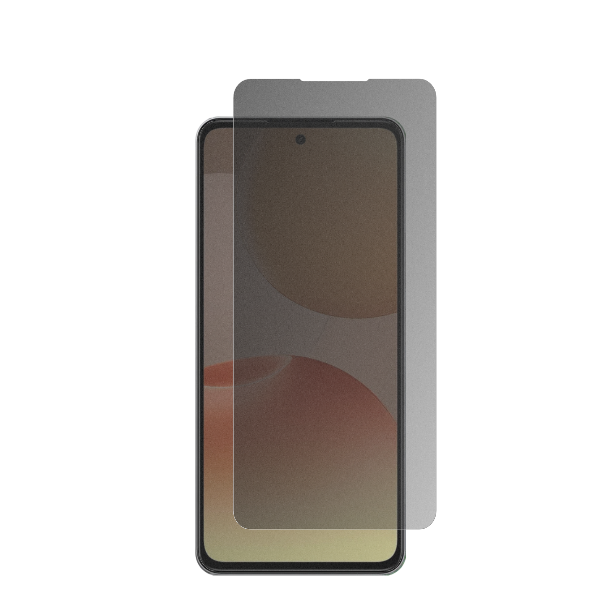 RealmeP4x 5G mit aufgebrachter dipos Flex Schutzfolie, die seitliche Einblicke blockiert