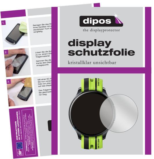 Klare Displayschutzfolie von dipos passend für Realme Watch T1, präziser Zuschnitt und blasenfrei montiert