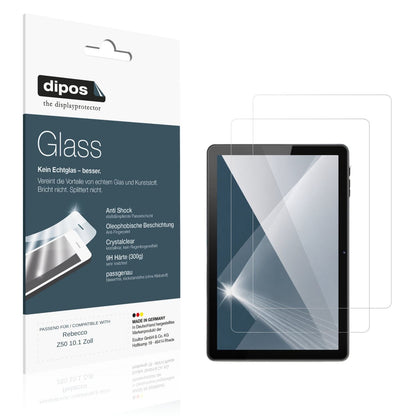 Klare Displayschutzfolie von dipos passend für Rebecco Z50 10.1 Zoll, 9H kratzfest und blasenfrei montiert