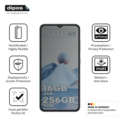 Flexible TPU-Folie passend zugeschnitten für Redmagic 11 Pro, mit Privatsphäre-Schutz durch Sichtschutz-Folie