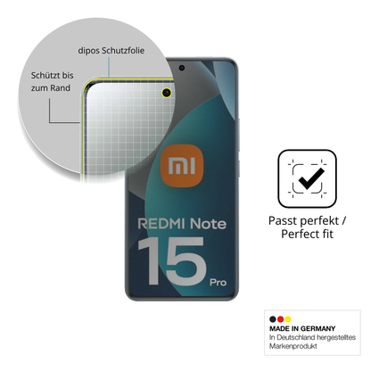 Schutz gegen Kratzer auf dem Redmi Note 15 Pro 4G Glas durch Schlüssel, Stöße gegen die Tischkante oder Stürze