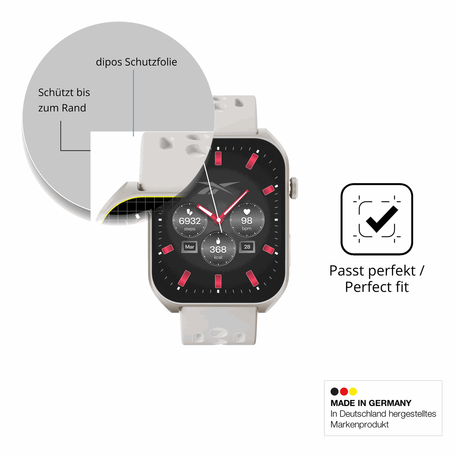 Besonders flexibler Displayschutz mit Anti-Shock-Schicht im Materialmix