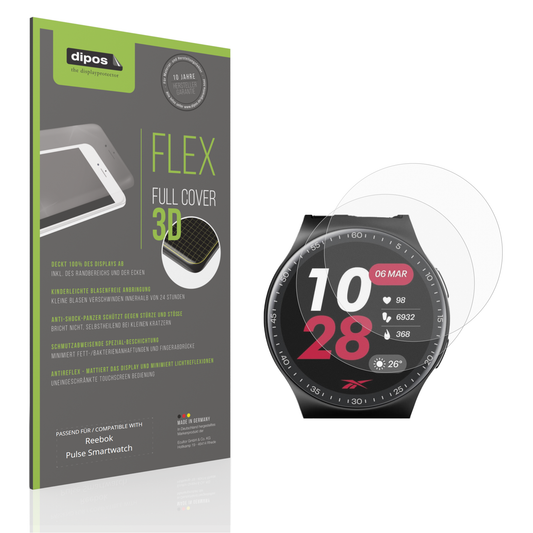 Matte Displayschutzfolie von dipos passend für Reebok Pulse Smartwatch, 100% Displayabdeckung und blasenfreie Montage