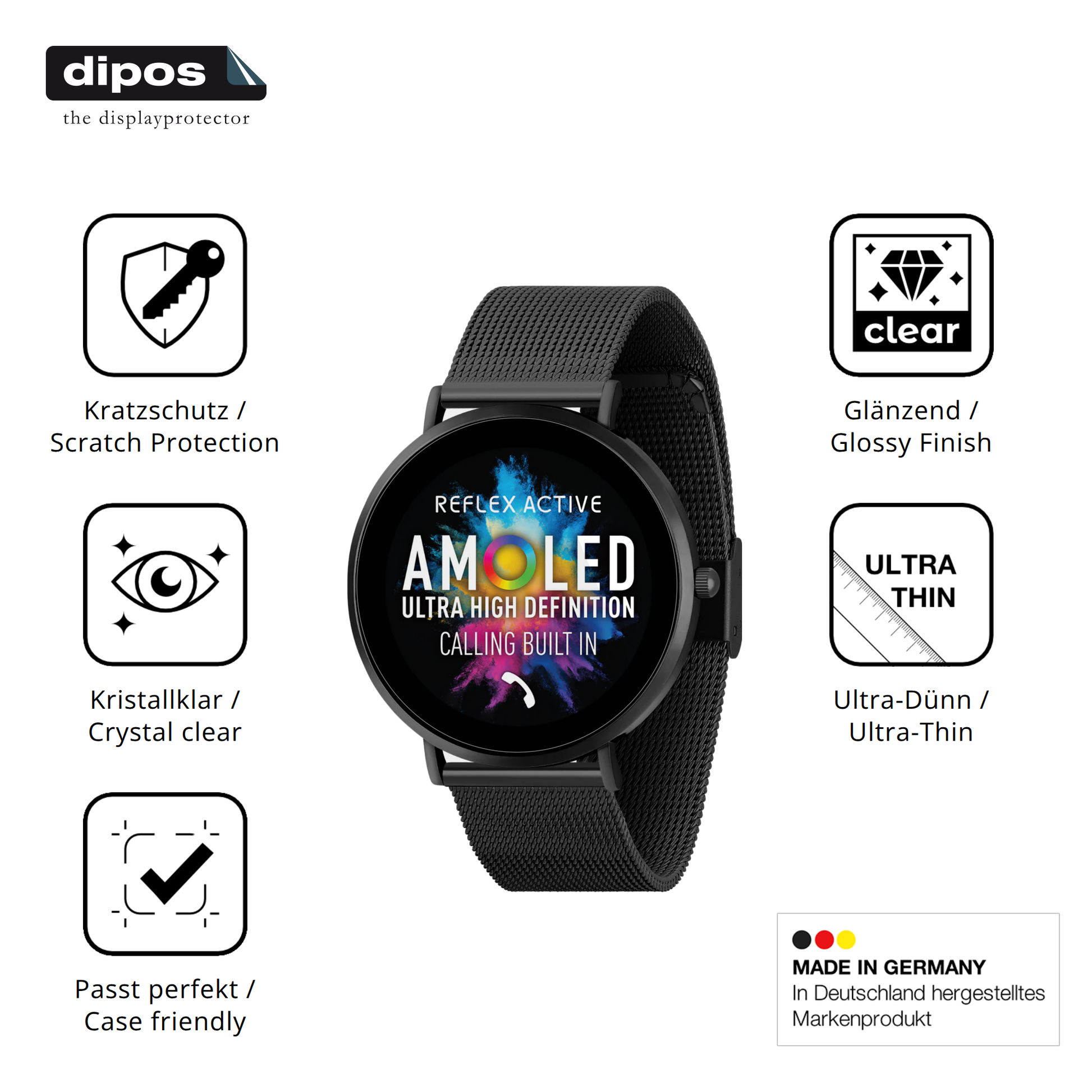 Displayschutz hergestellt in Deutschland, höchste Qualität made in Germany