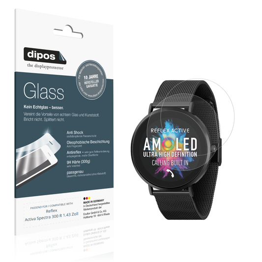 Matte Displayschutzfolie von dipos passend für reflexactiva spectra 300 r 1.43 zoll, 9H kratzfest und blasenfrei montiert