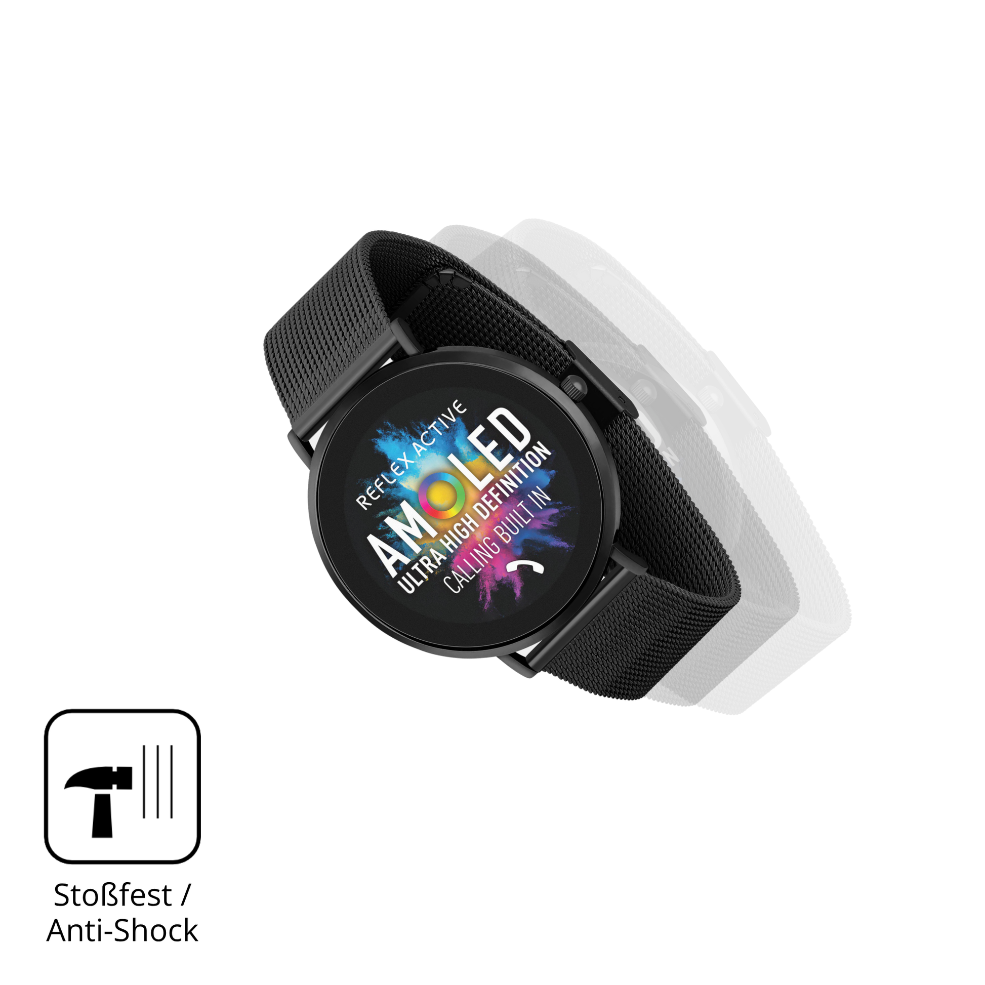 Schutz gegen Kratzer auf dem reflexactiva spectra 300 r 1.43 zoll Glas durch Schlüssel, Stöße gegen die Tischkante oder Stürze