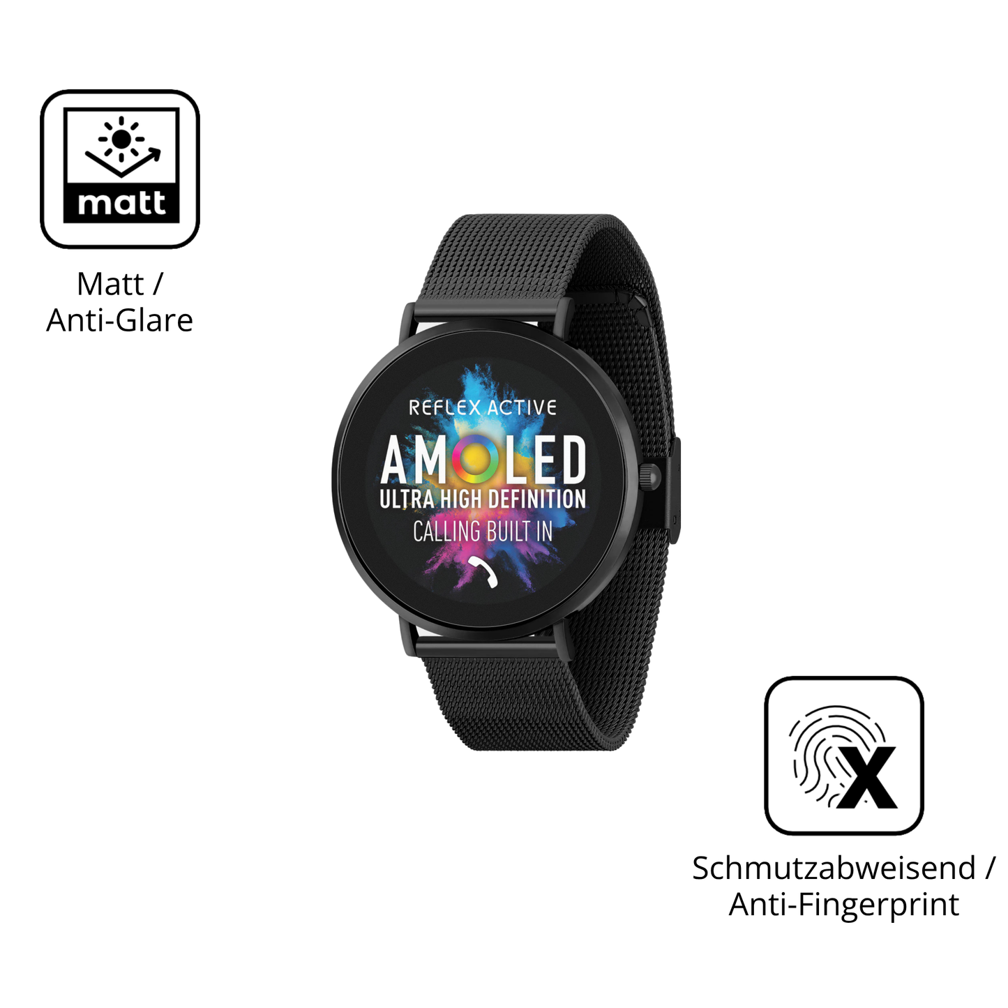 9H Hartbeschichtete, flexible Folie passend zugeschnitten für reflexactiva spectra 300 r 1.43 zoll