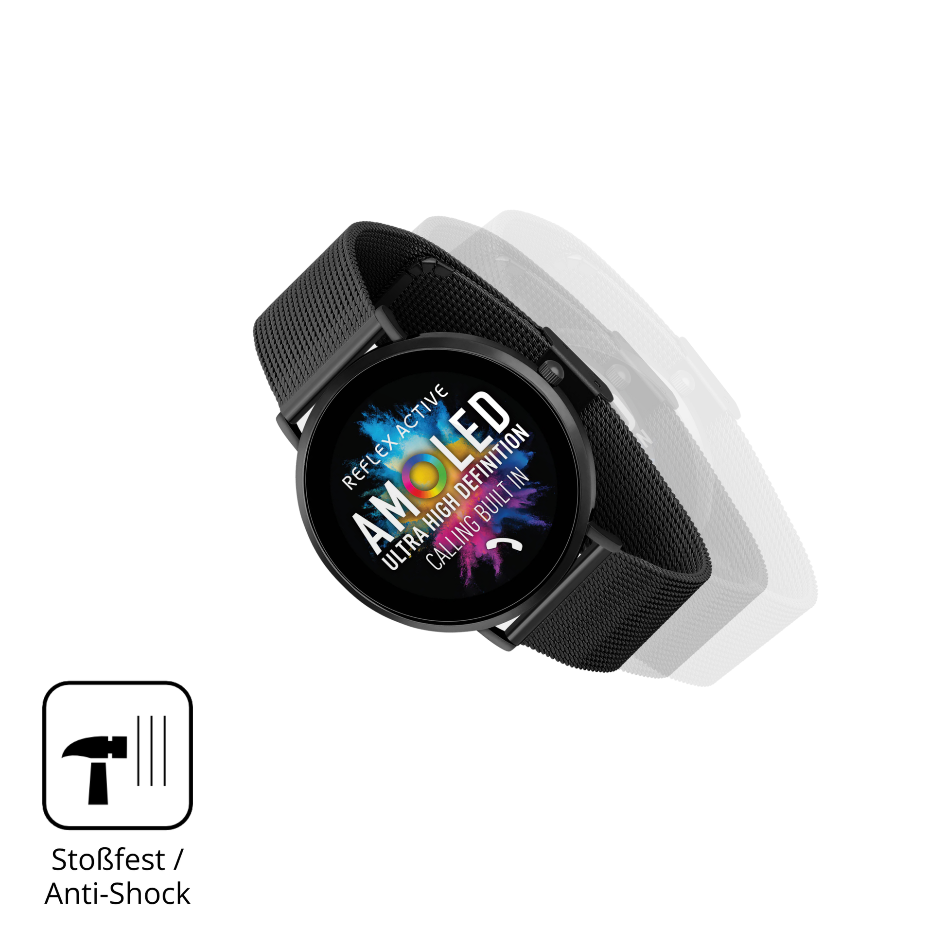 Schutz gegen Kratzer auf dem reflexactiva spectra 300 r 1.43 zoll Glas durch Schlüssel, Stöße gegen die Tischkante oder Stürze