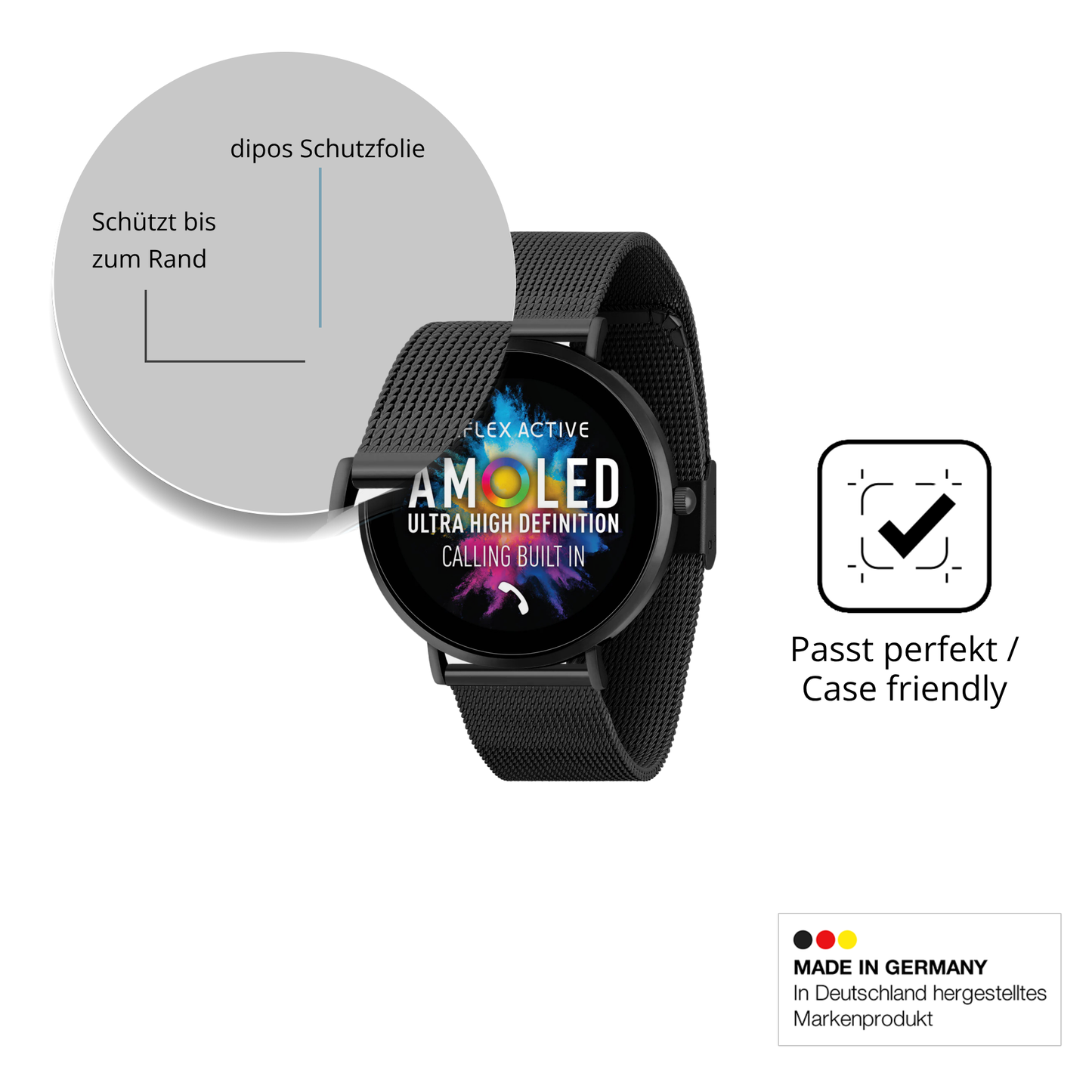 Besonders flexibler Displayschutz mit Anti-Shock-Schicht im Materialmix