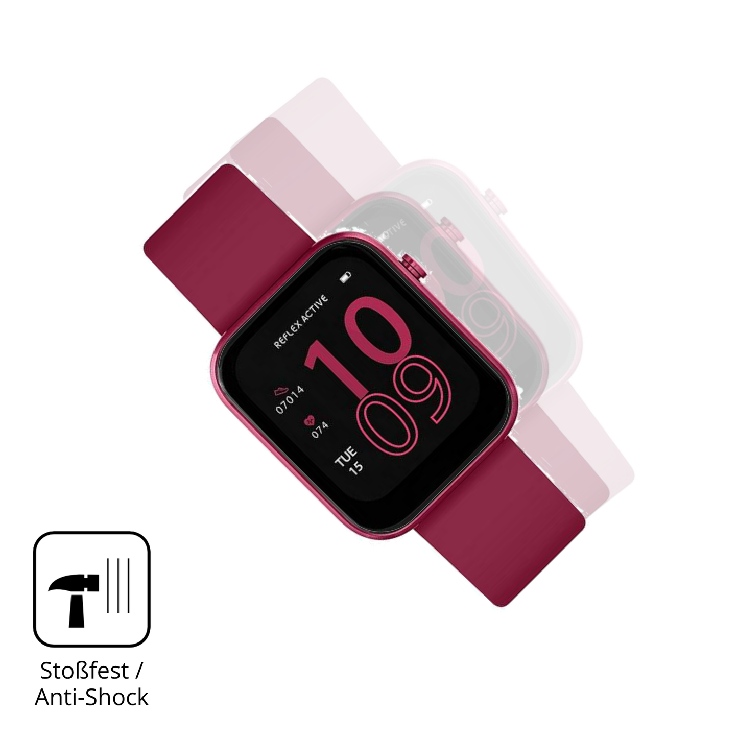 Schutz gegen Kratzer auf dem Reflex Active Berry Amoled 1.85 Zoll Glas durch Schlüssel oder Ähnliches