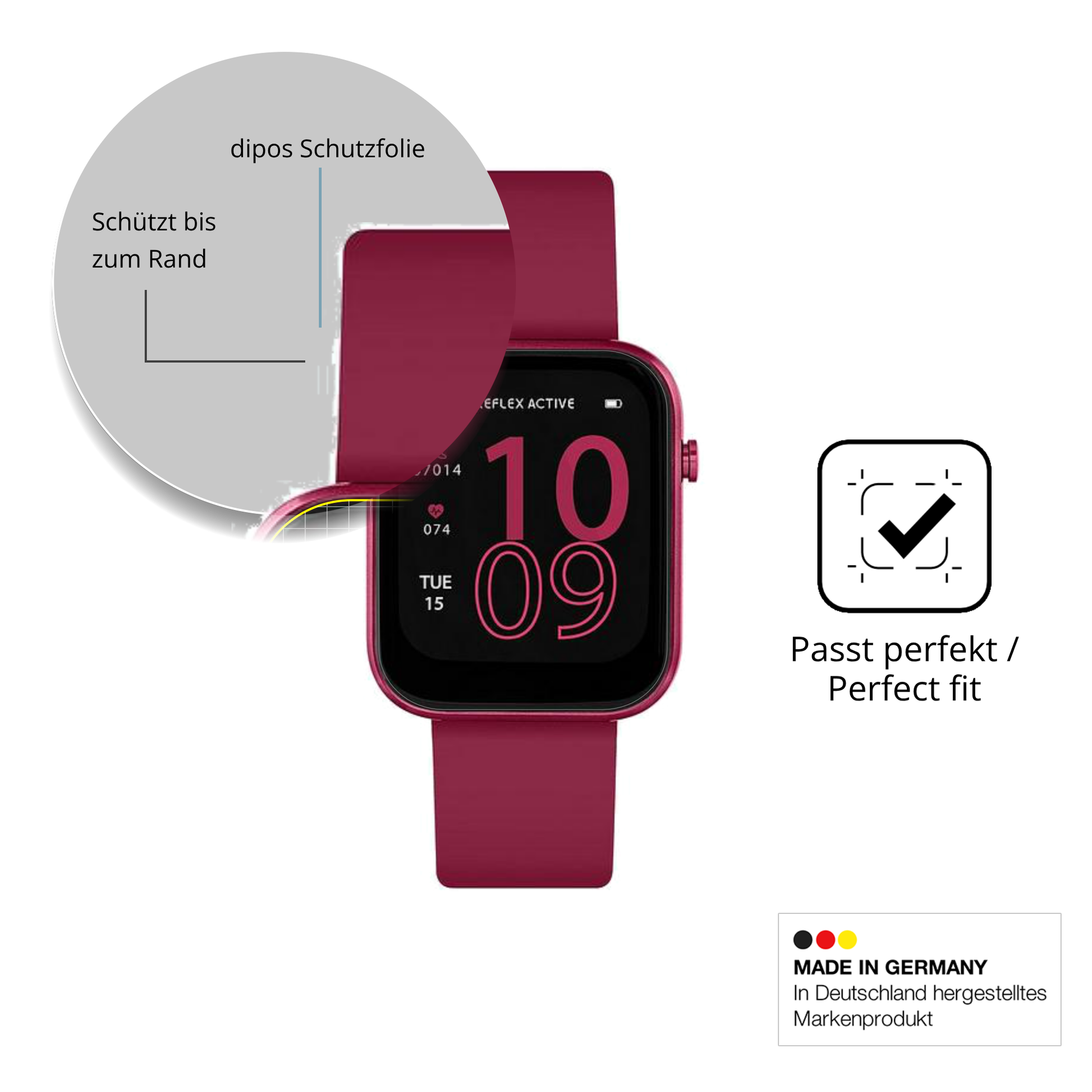 Schutzfolie mit optimaler Passform, zur Verwendung mit Hüllen geeignet