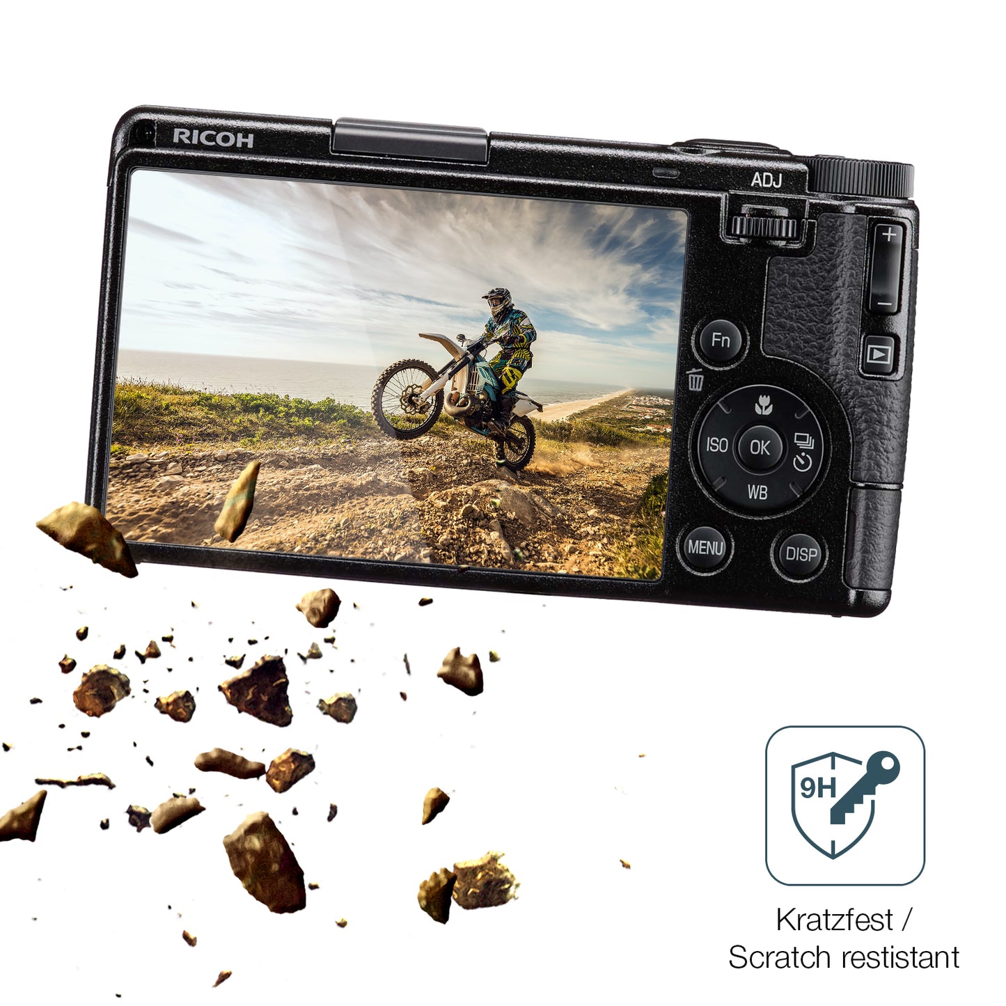 dipos Displayschutz für Ricoh GR IV, transparente Oberfläche, perfekte Passform auch für die Rundungen