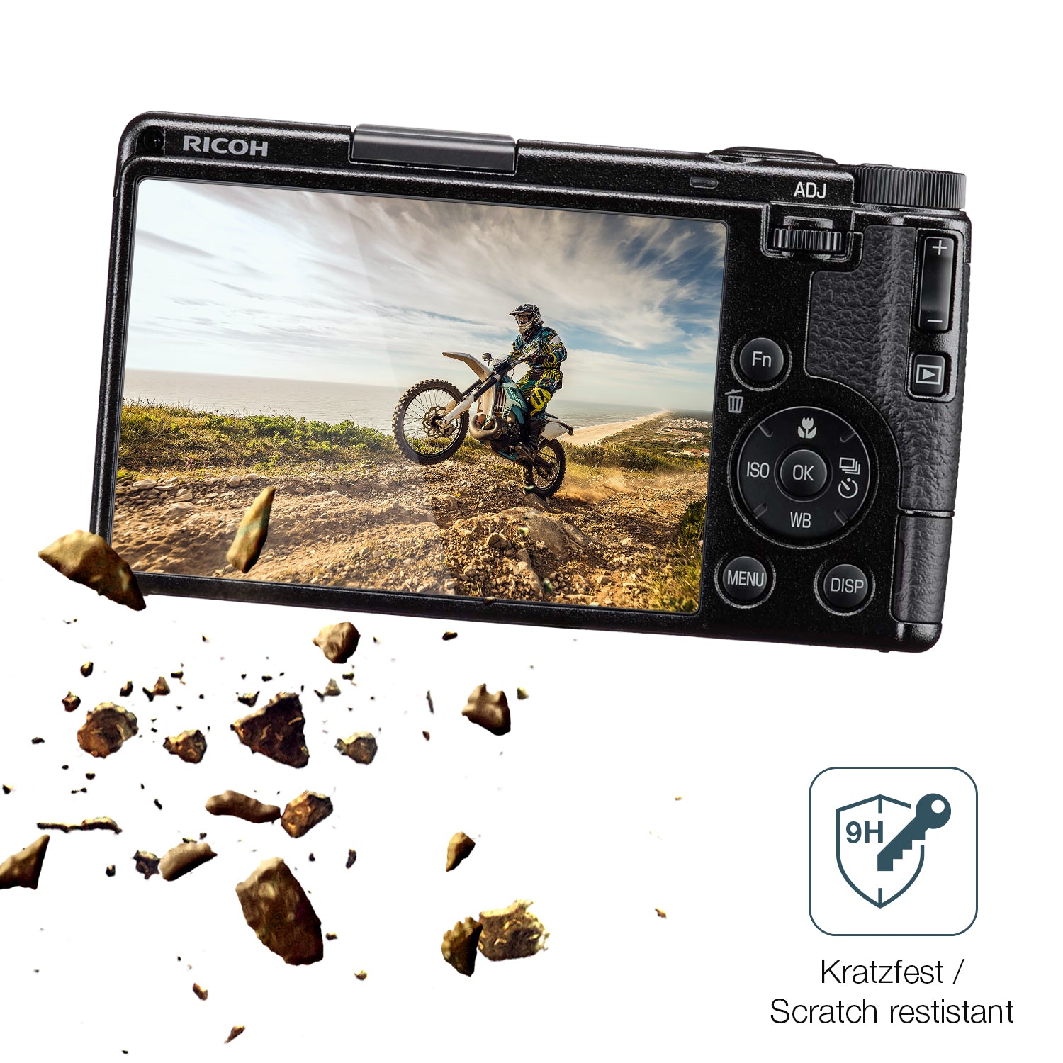 dipos Displayschutz für Ricoh GR IV, transparente Oberfläche, perfekte Passform auch für die Rundungen