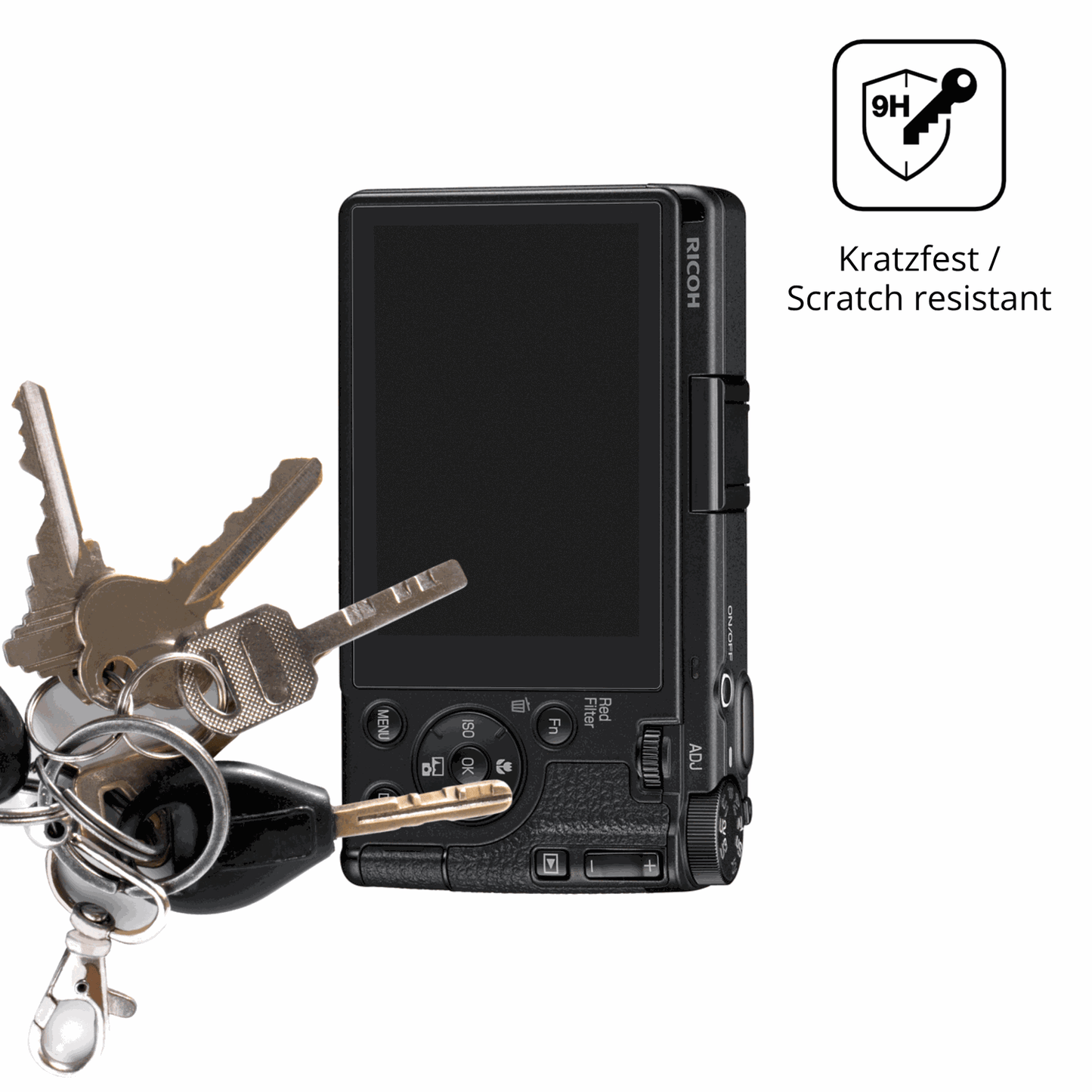 dipos Displayschutz für Ricoh GR IV HDF, mattierte Oberfläche, robuste Festigkeit und perfekte Passform