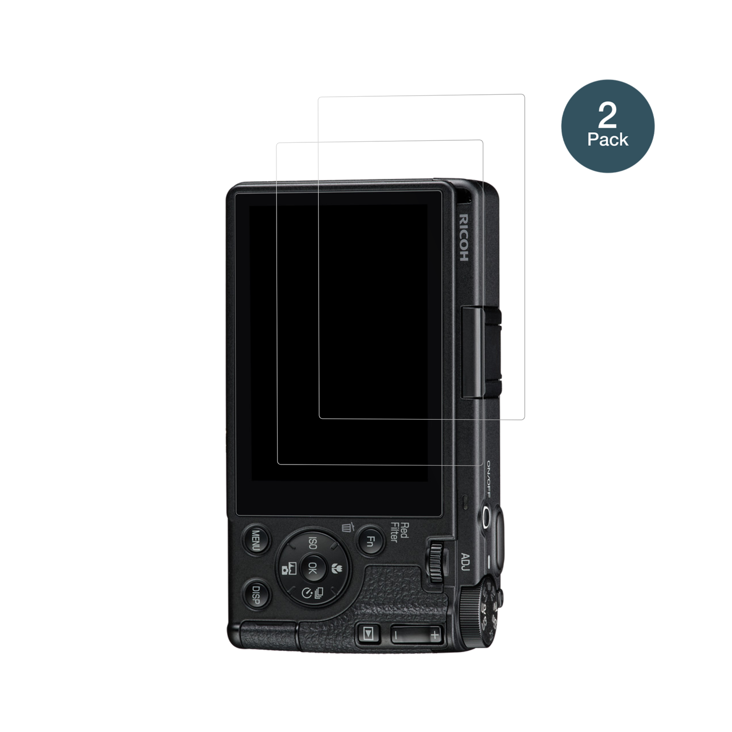 RicohGR IV HDF mit aufgebrachter dipos Flex Schutzfolie, glasklare Darstellung ohne Einschränkungen