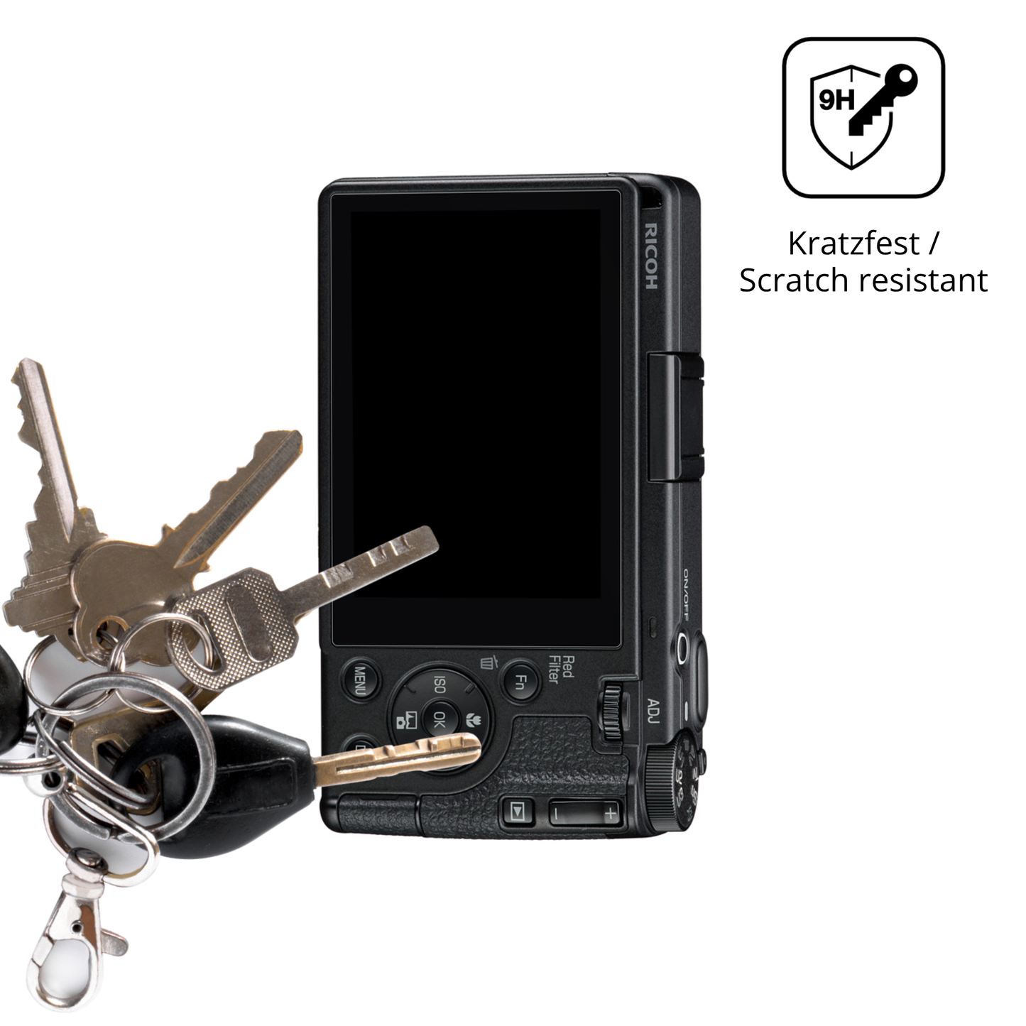 dipos Displayschutz für Ricoh GR IV HDF, transparente Oberfläche, perfekte Passform auch für die Rundungen
