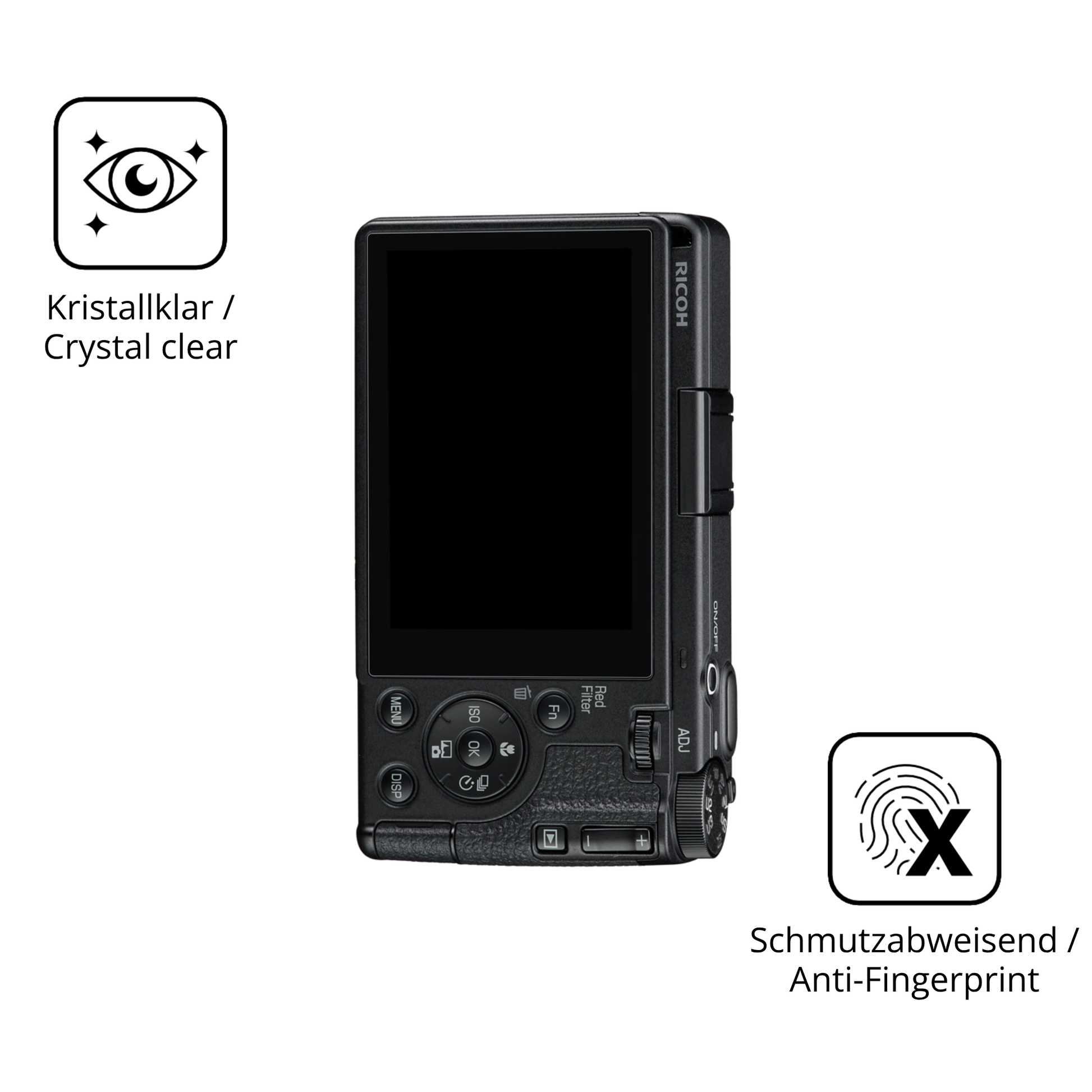 Flexible TPU-Folie passend zugeschnitten für Ricoh GR IV HDF, vollständige Abdeckung