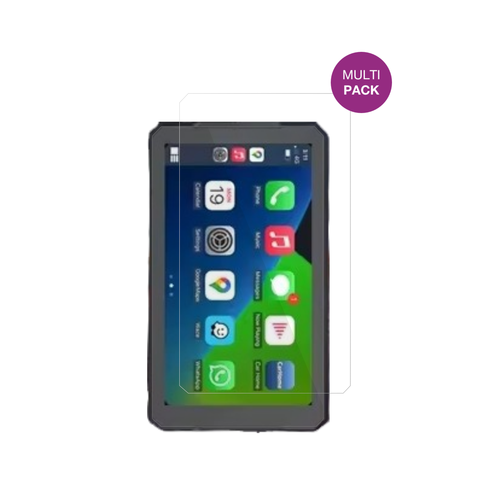 RiderNavR7M mit aufgebrachter dipos Displayschutzfolie, glasklare Darstellung ohne Einschränkungen