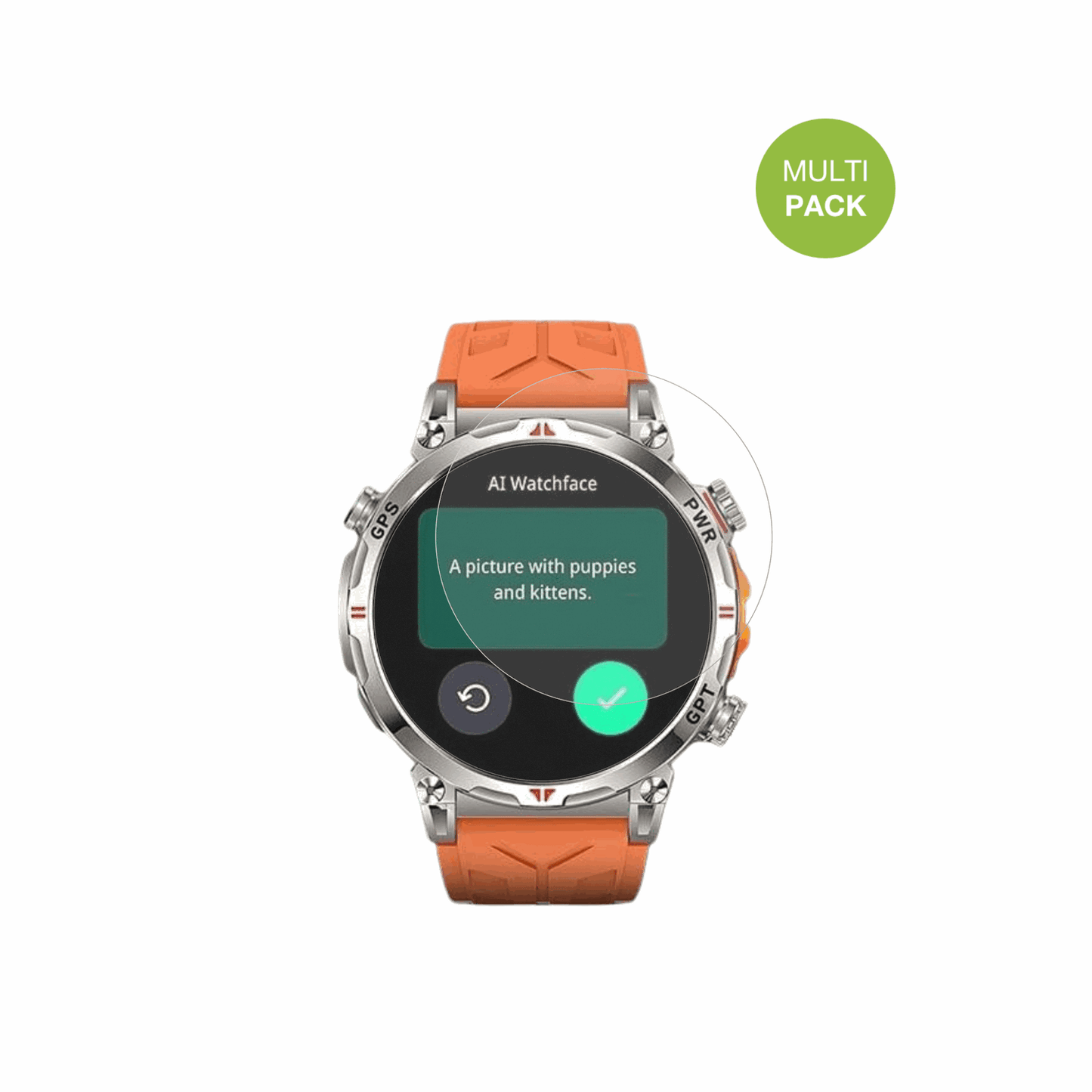 RmanaMilitär Smartwatch 1.6 Zoll mit aufgebrachter dipos Displayschutzfolie, die lästige Fingerabdrücke minimiert
