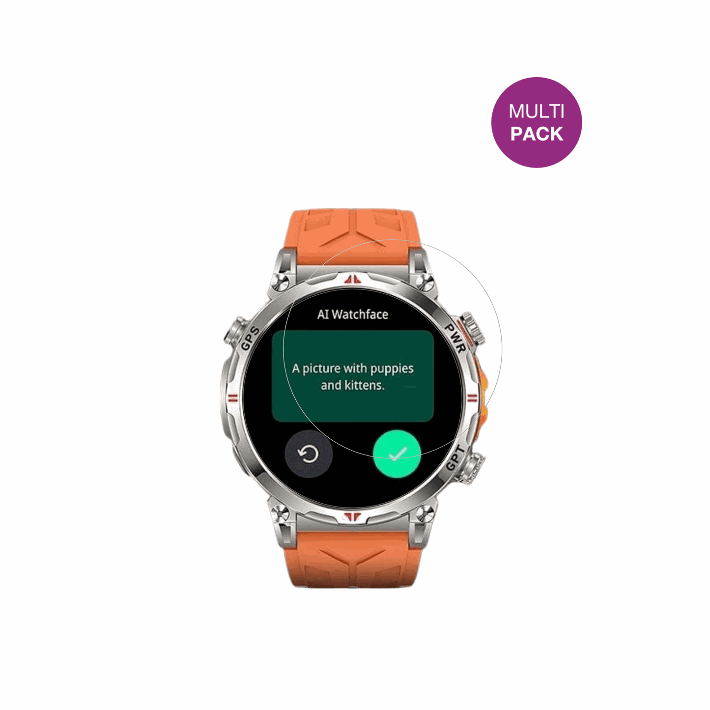 RmanaMilitär Smartwatch 1.6 Zoll mit aufgebrachter dipos Displayschutzfolie, glasklare Darstellung ohne Einschränkungen