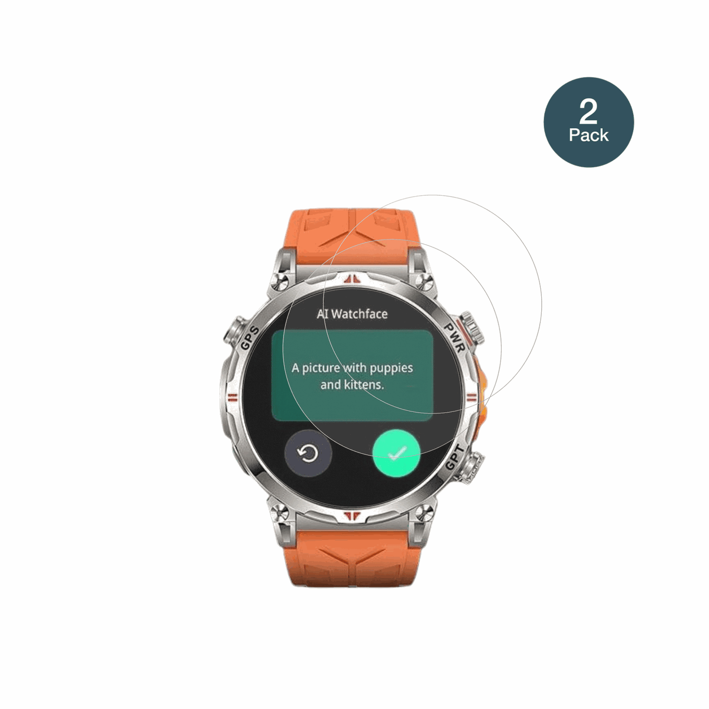 RmanaMilitär Smartwatch 1.6 Zoll mit aufgebrachter dipos Panzerfolie, die lästige Fingerabdrücke minimiert