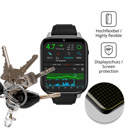 dipos Displayschutz für Rogbid Z10 Smartwatch, transparente Oberfläche, geringe Dicke und perfekte Passform