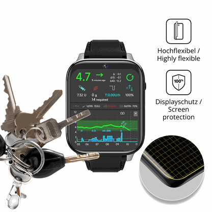 dipos Displayschutz für Rogbid Z10 Smartwatch, transparente Oberfläche, perfekte Passform auch für die Rundungen